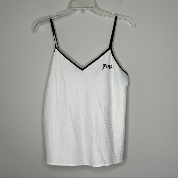 Kate Spade Mrs Camisole Tank Top White Dot Fabric with Black Trim Size Small - Picture 6 of 11